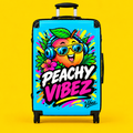 Peachy Vibez Suitcase | Colorful Cartoon Peach Graphic Travel Luggage