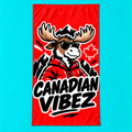 Canadian Vibez Moose Graphic Beach Towel | Red Maple Leaf Cooler