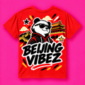 Beijing Vibez Panda Graphic Kids Jersey | Red Sports Tee