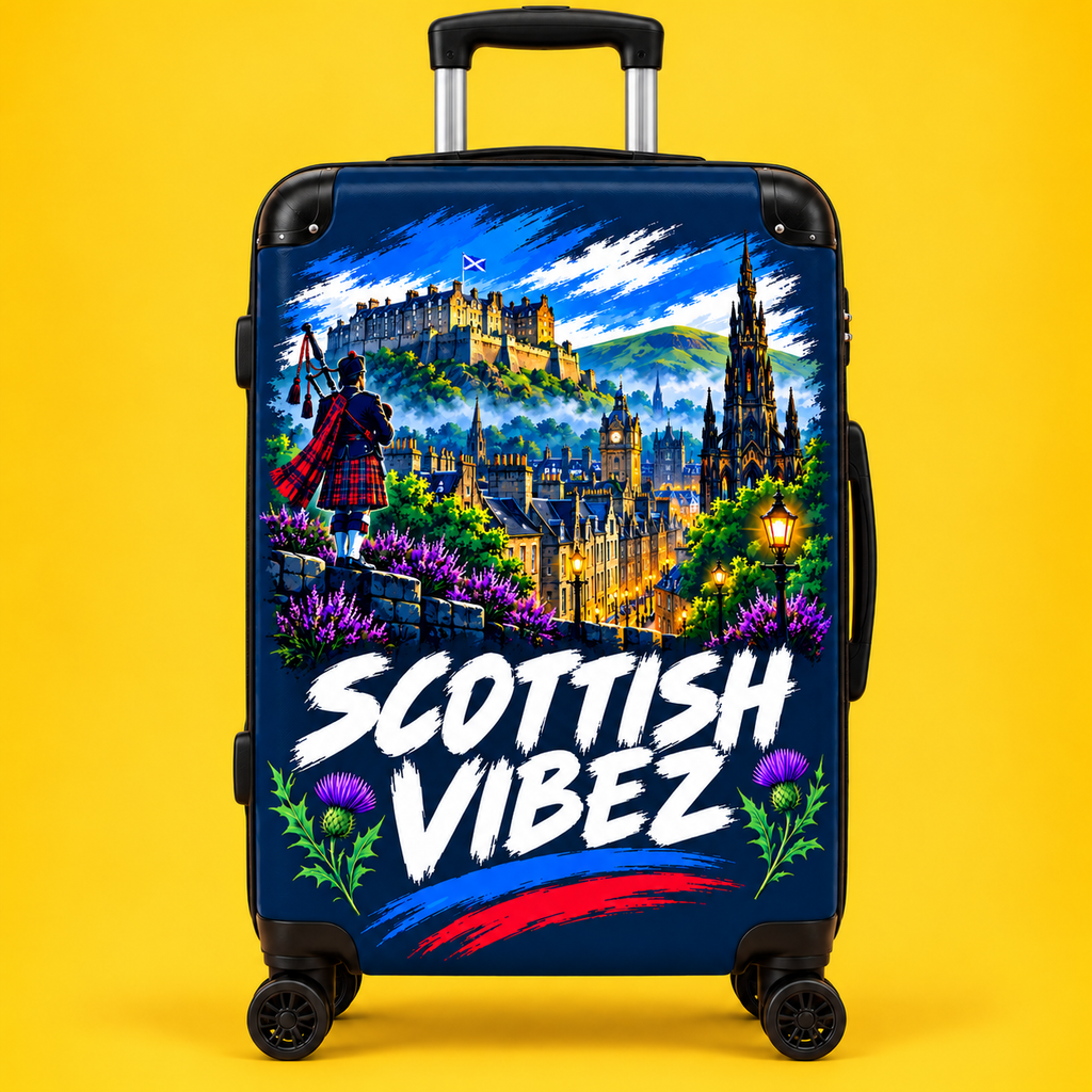 Scottish Vibez Suitcase | Edinburgh Castle Travel Luggage