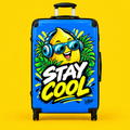 Stay Cool Lemon Character suitcase | Hard Shell Carry-On, Bright Tropical Design