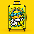 Sunny Side Up Sun Character Suitcase | Bright Yellow Travel Luggage