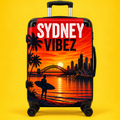 Sydney Vibez Suitcase | Red Morning Edition, Sydney Australia Travel Luggage | Harbour City Design | Unique Australian Travel Gift