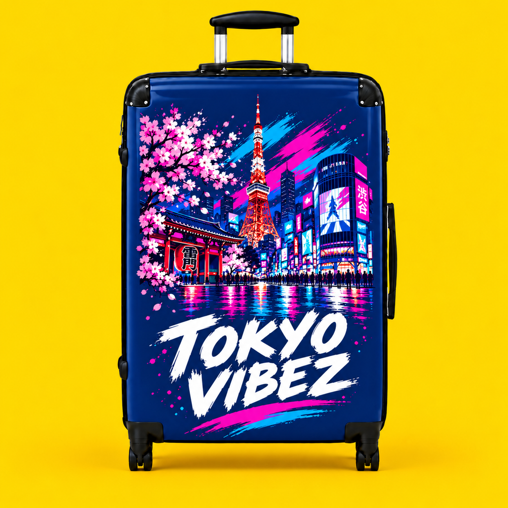 Tokyo Vibez Suitcase | Sakura Night Skyline Carry-On