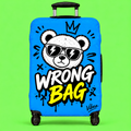 Cartoon Bear 'Wrong Bag' Luggage Cover | Blue Suitcase Protector