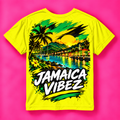 Jamaica Vibez Sunset Beach Scene Kids Jersey | Neon Yellow